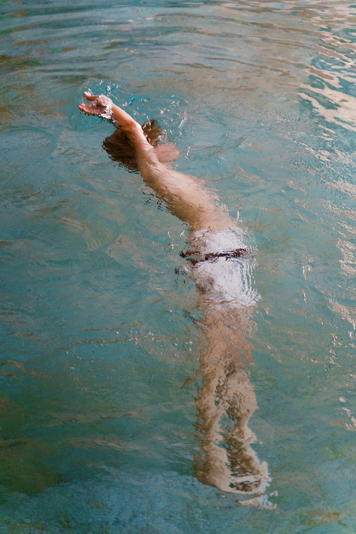 A boy underwater