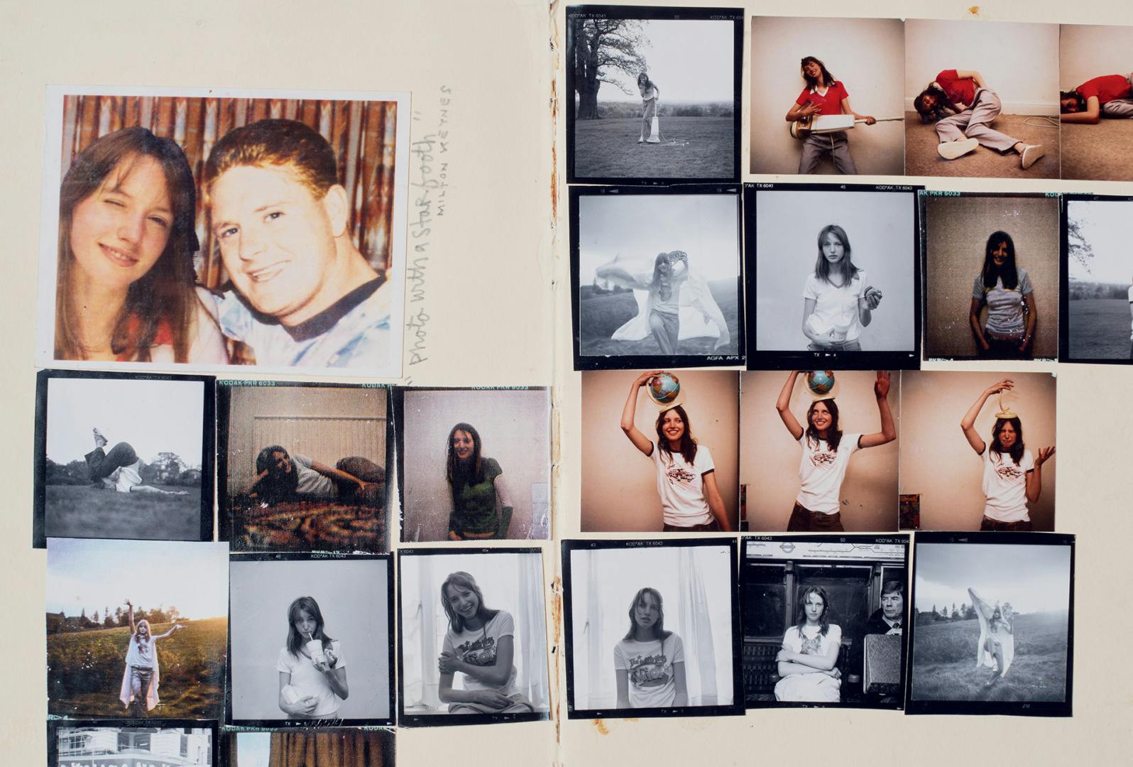 Rows of photos of young people grouped together in short sequences like film stills