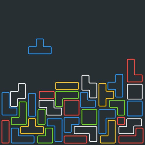 Tetris style pattern against a black background