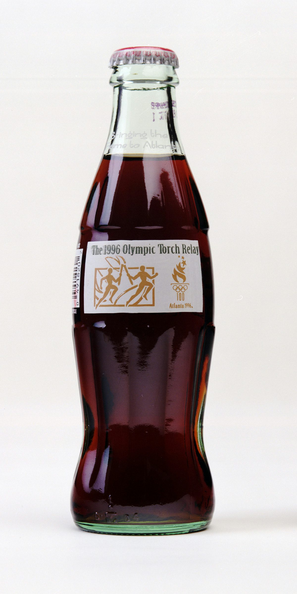 Commemorative glass bottle of Coca-Cola created for the 1996 Olympics