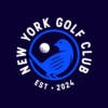 Graphic show the New York Golf Club logo of a blue bird icon and a golf ball in a round shape