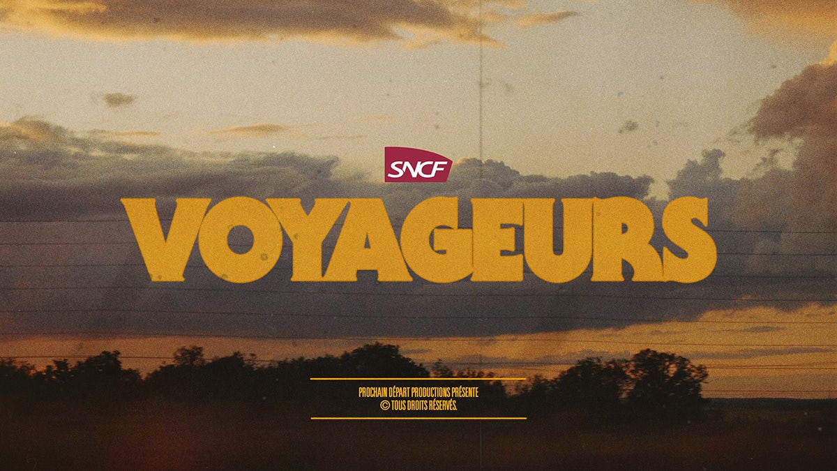 SNCF Voyageurs wordmark shown in the style of a classic film title design