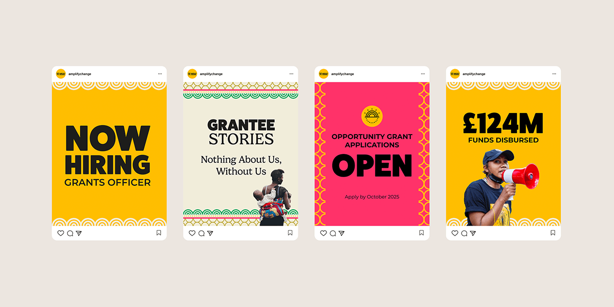 Social media graphics for Amplify Change