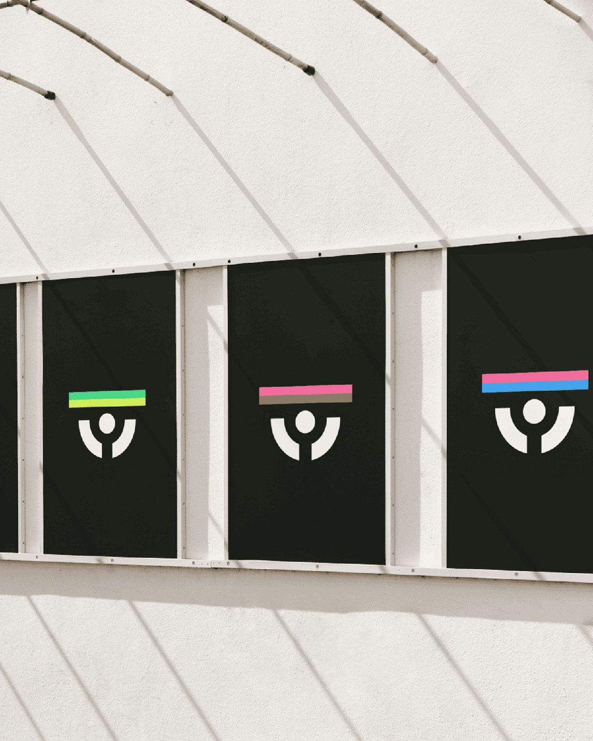 Posters featuring the Veikkausliiga logo of a colourful line with a semi circle underneath