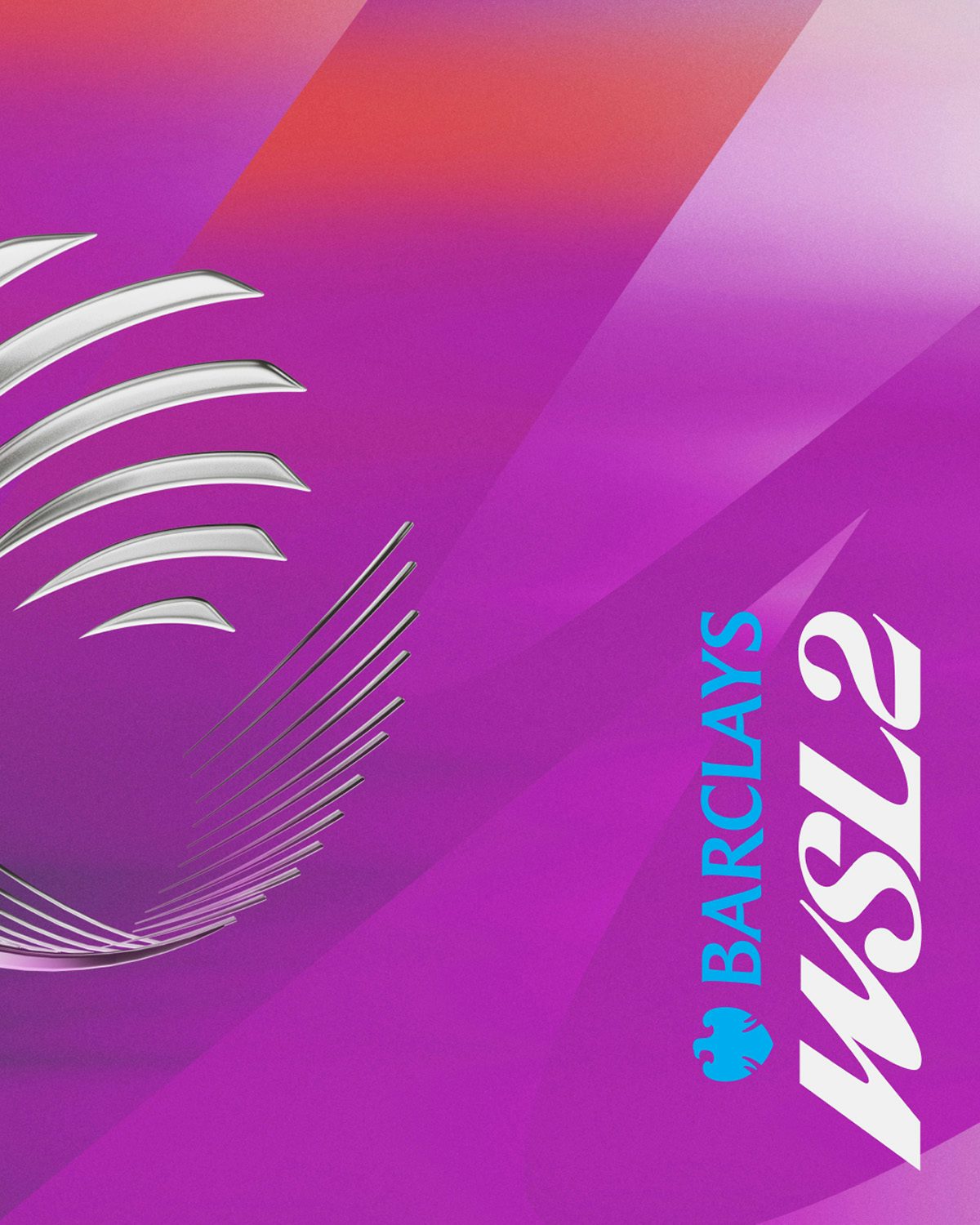 Graphic labelled Barclays WSL2 in italics against an abstract purple background