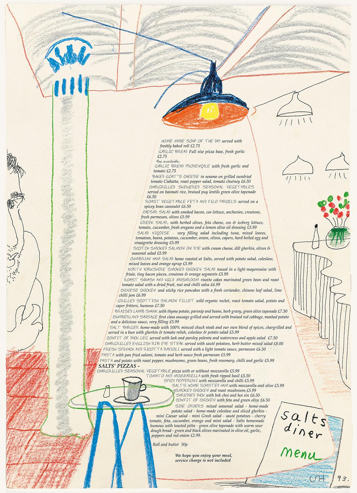 Menu from European Menu Design published by Taschen