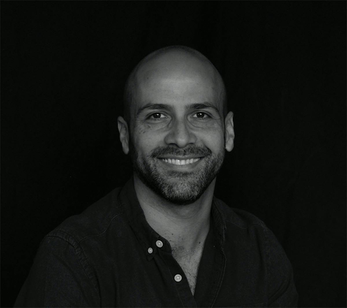 Black and white portrait photo of David global CCO Pancho Cassis