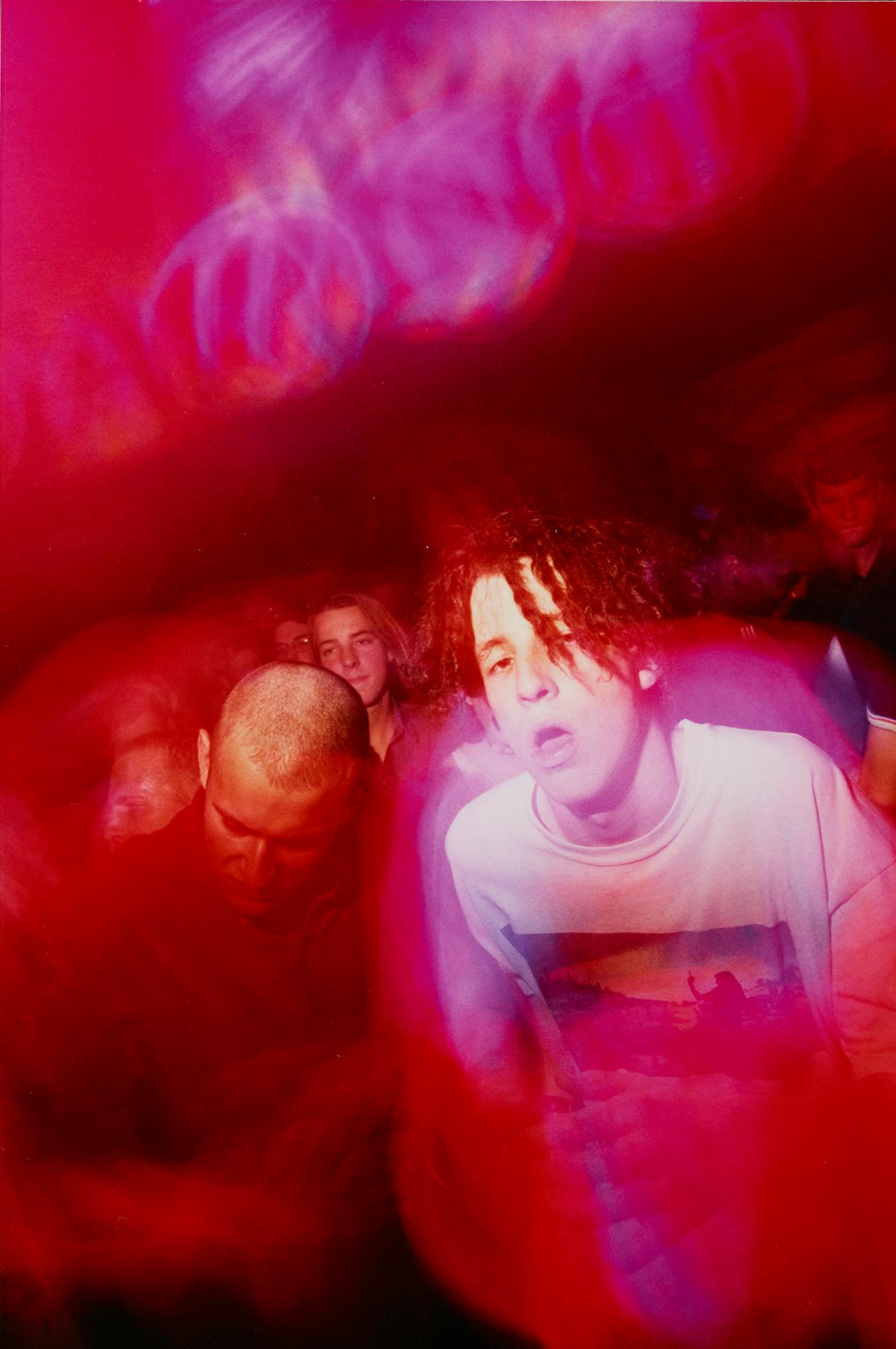 Tristan O'Neill, people dancing at the Warning Rave at the Junction in Cambridge, 1998