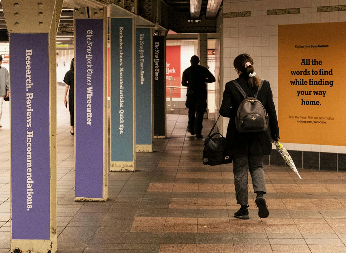 The New York Times takes over the subway