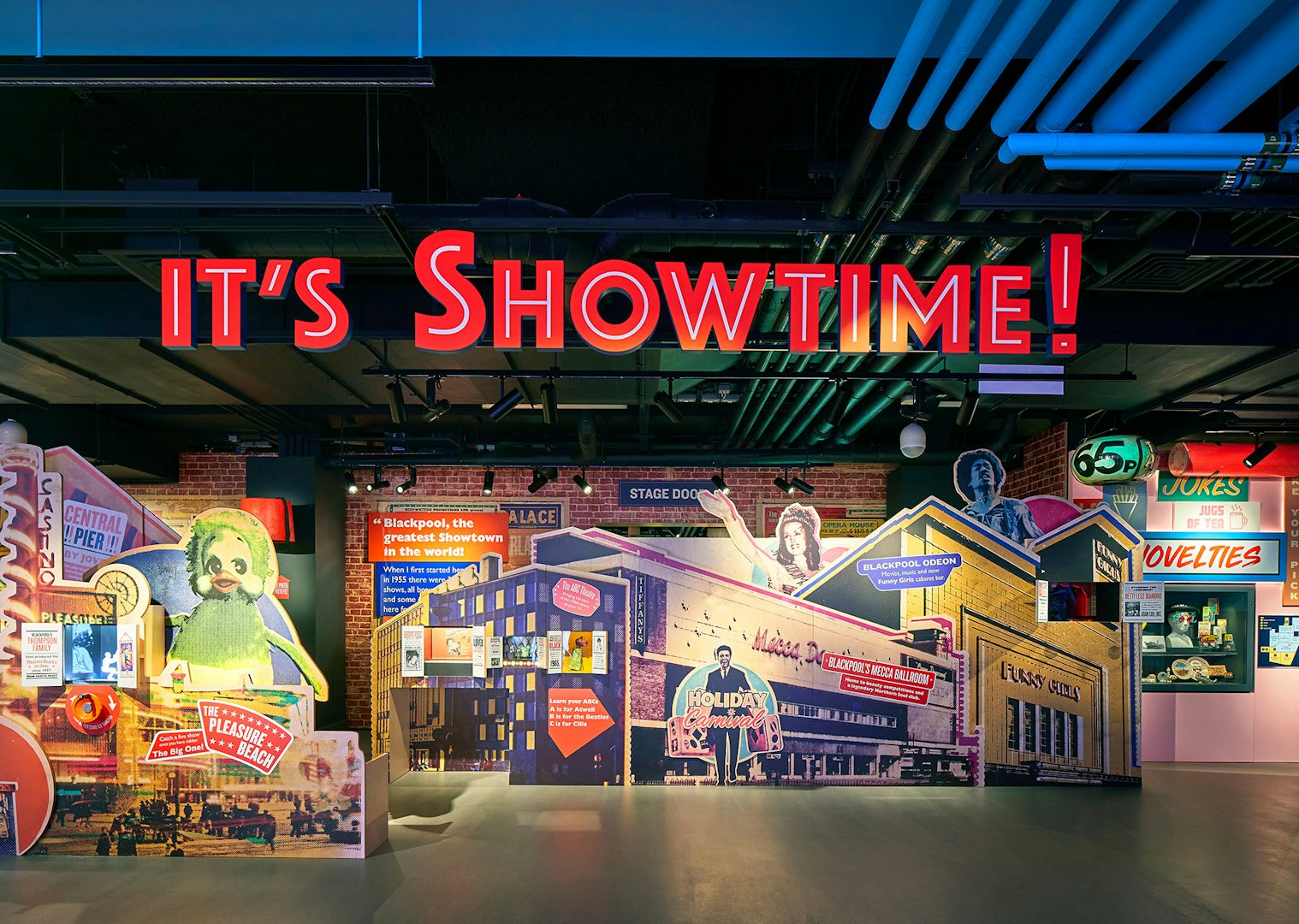 Photo showing the exhibition design for the Showtown museum in Blackpool