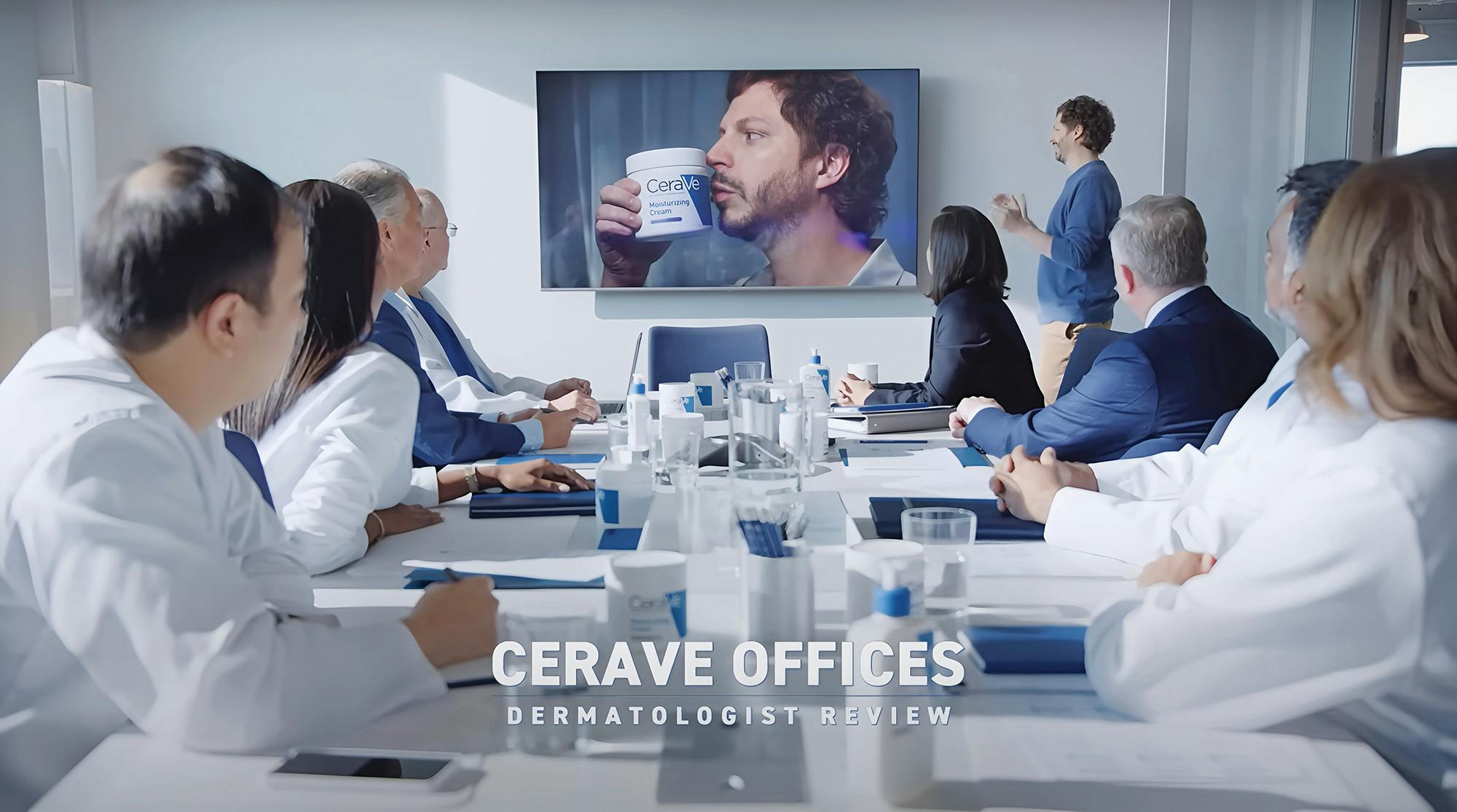 Top and above: Stills from Michael CeraVe, CeraVe’s Super Bowl commercial by Ogilvy PR