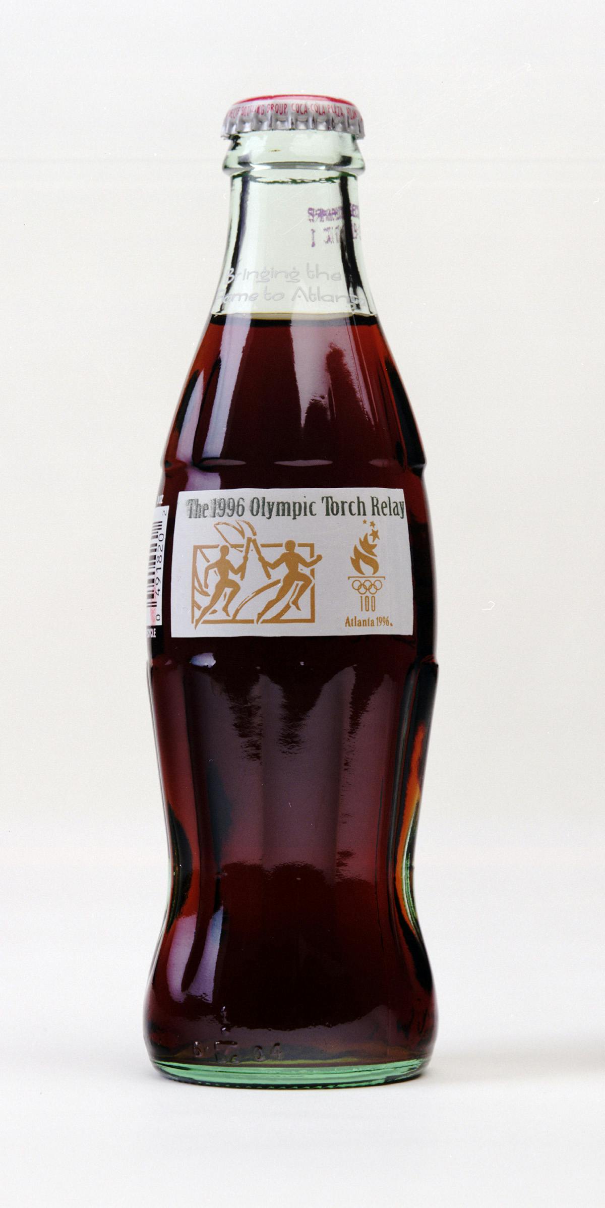 Commemorative glass bottle of Coca-Cola created for the 1996 Olympics