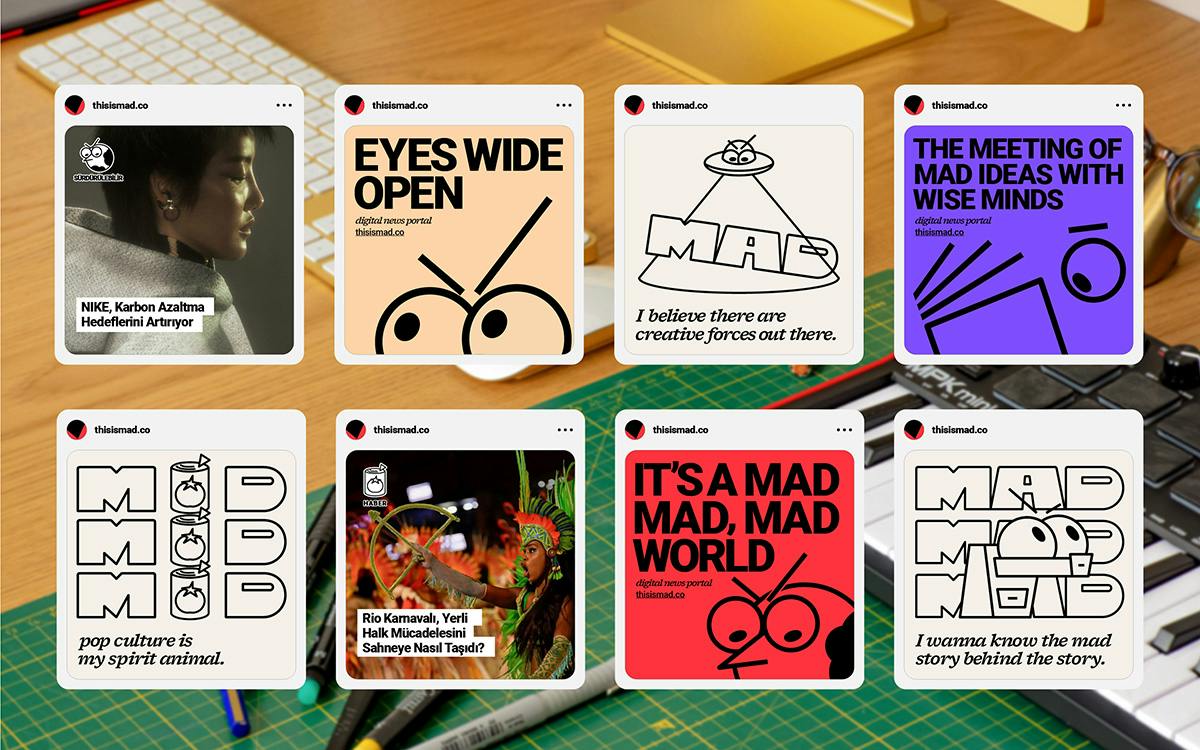 A dynamic identity for creative news platform MAD