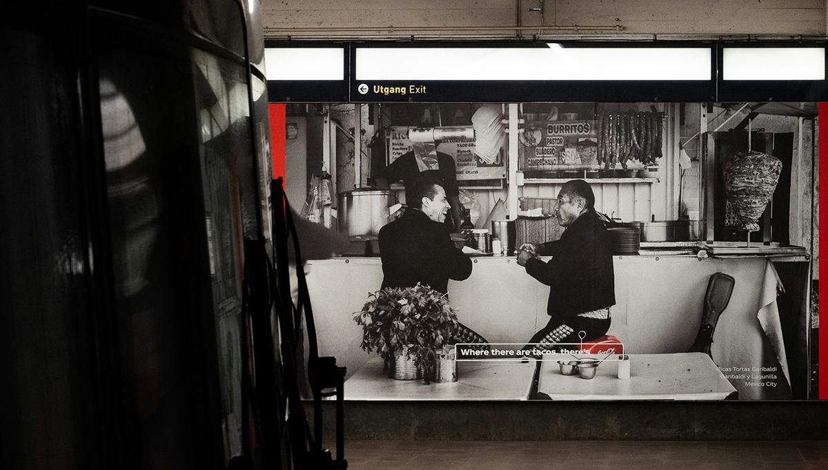 Coca-Cola is paired with tacos in subtle outdoor ads