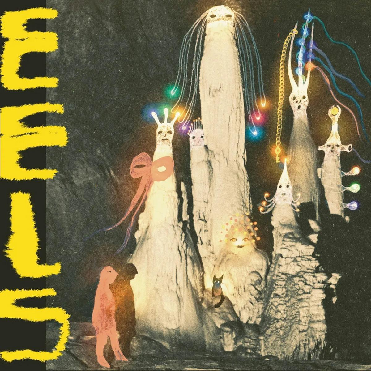 Album art for Eels by Being Dead featuring odd tall white glowing creatures
