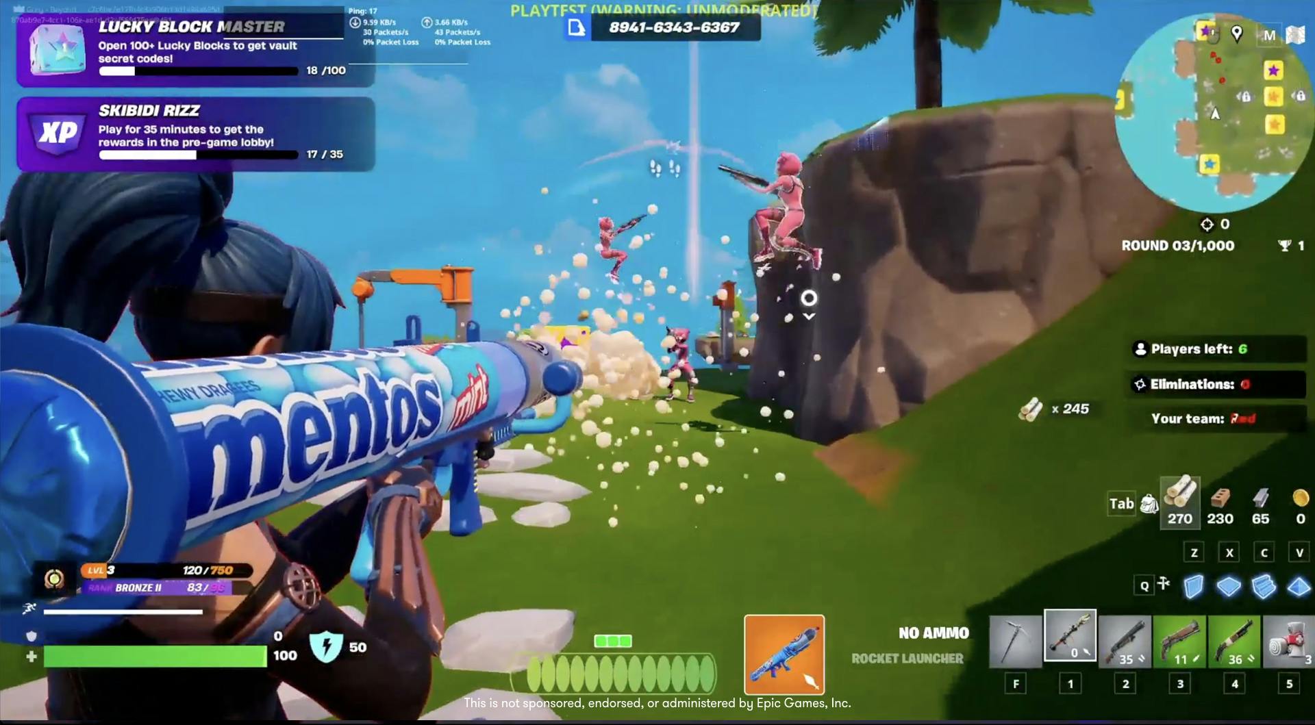Mentos Fortnite campaign