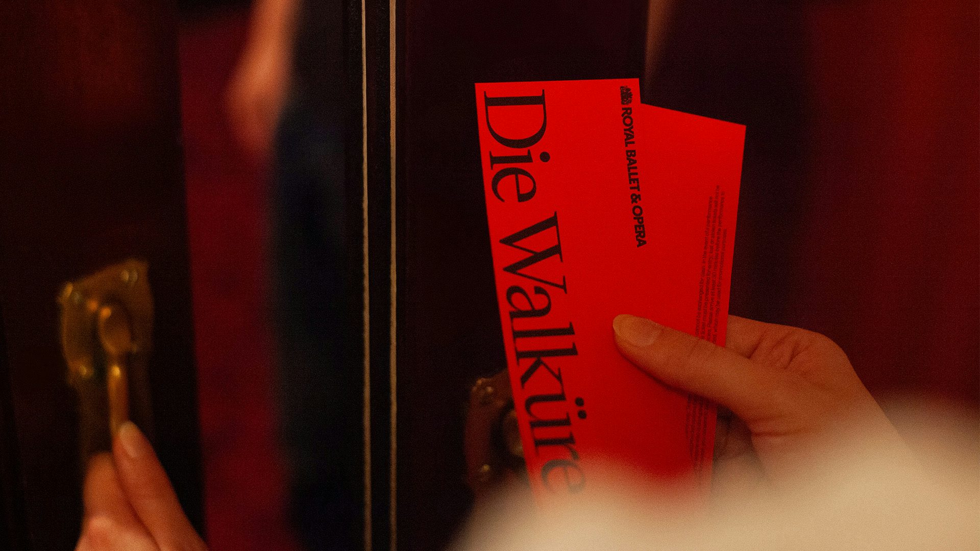 Red paper tickets for Royal Ballet and Opera that read 'Die Walkure'