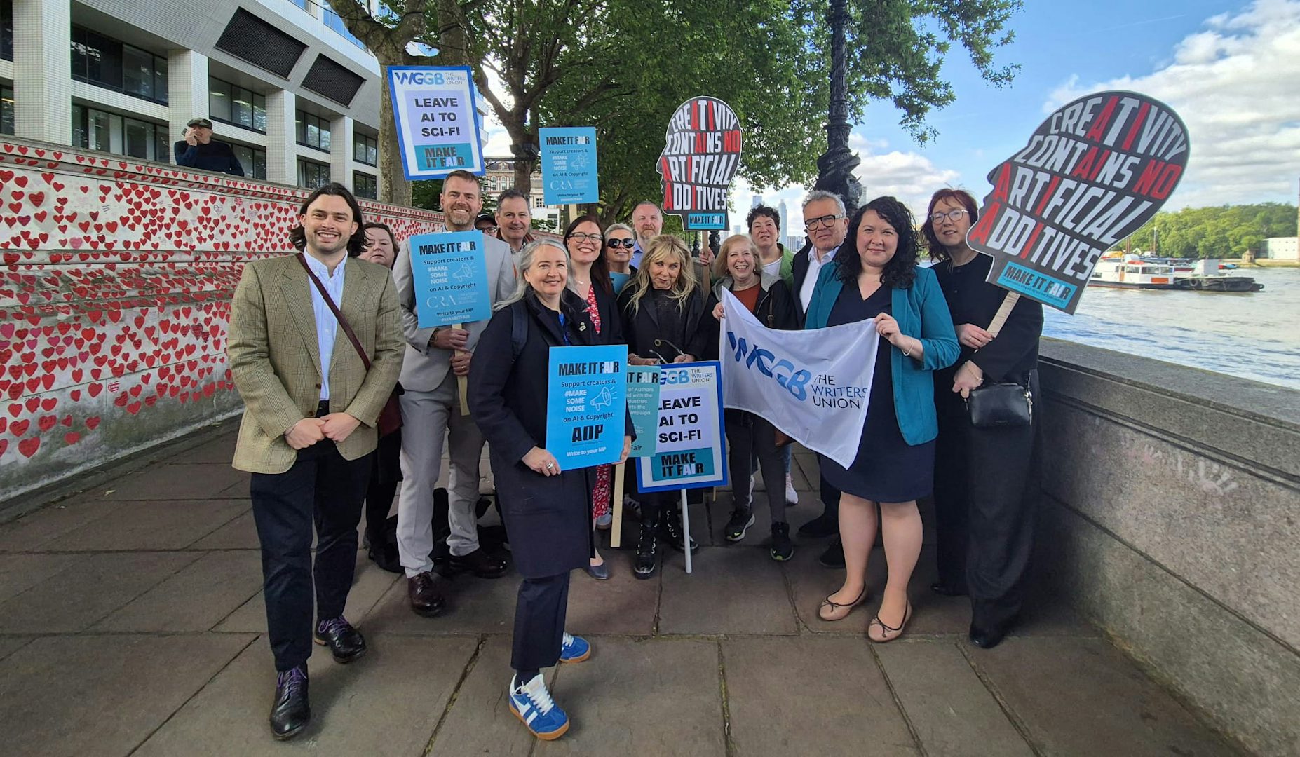 Outside Palace of Westminster, Make It Fair photocall, 7 May 2025 © Lindsay Ford