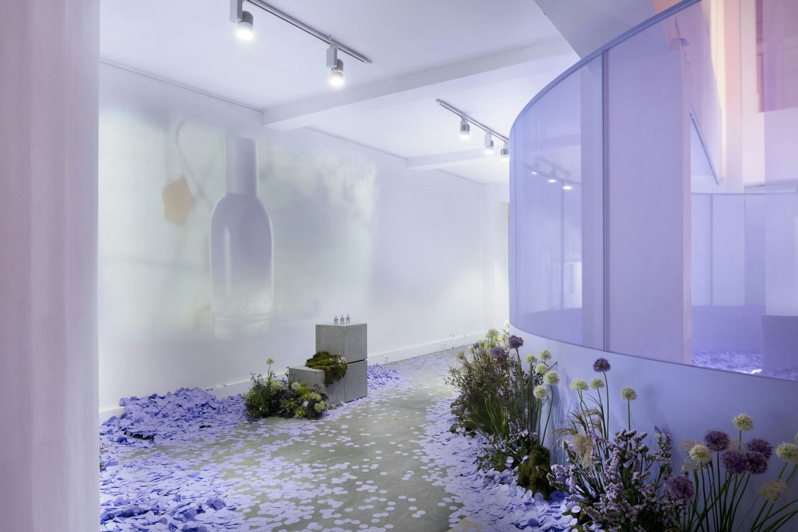 Glossier pop-up, Paris, designed by Random Studio