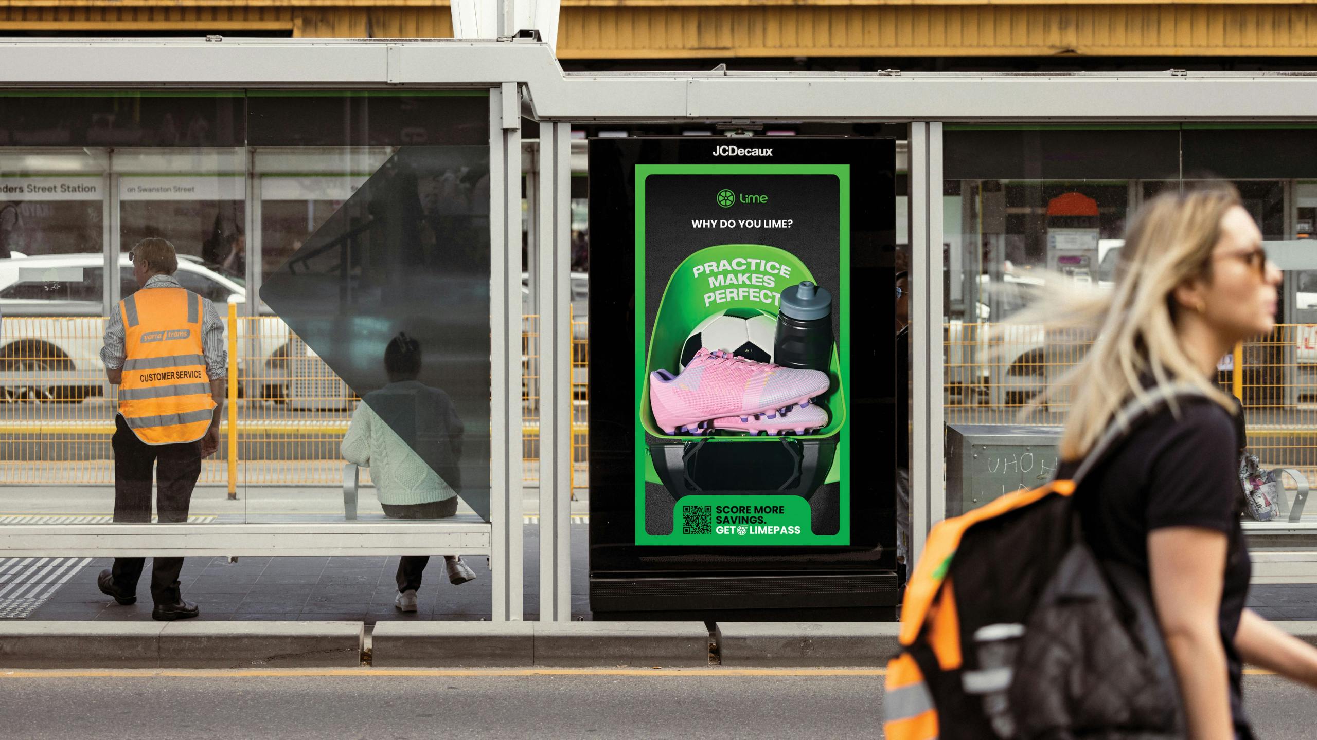 Why Do You Lime? campaign poster on bus stop