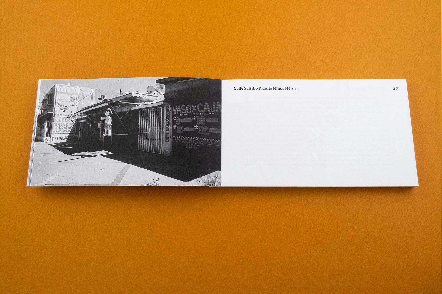 Calle Saltillo & Calle Ninos Heroes spread from Border Documents, by Arturo Soto