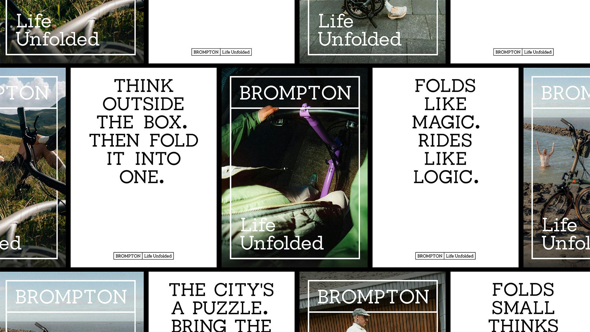 Brompton 'Life Unfolded' posters; All images © Brompton / Studio Blackburn