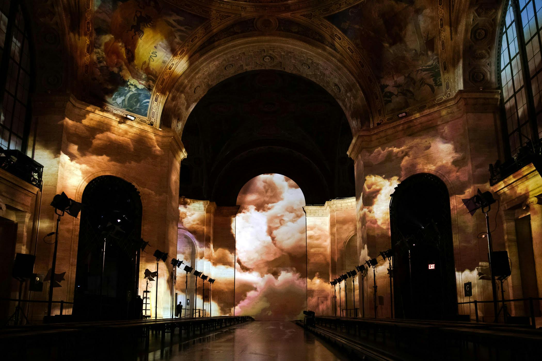 Runway show by Kith fashion brand in New York, created with Moment Factory