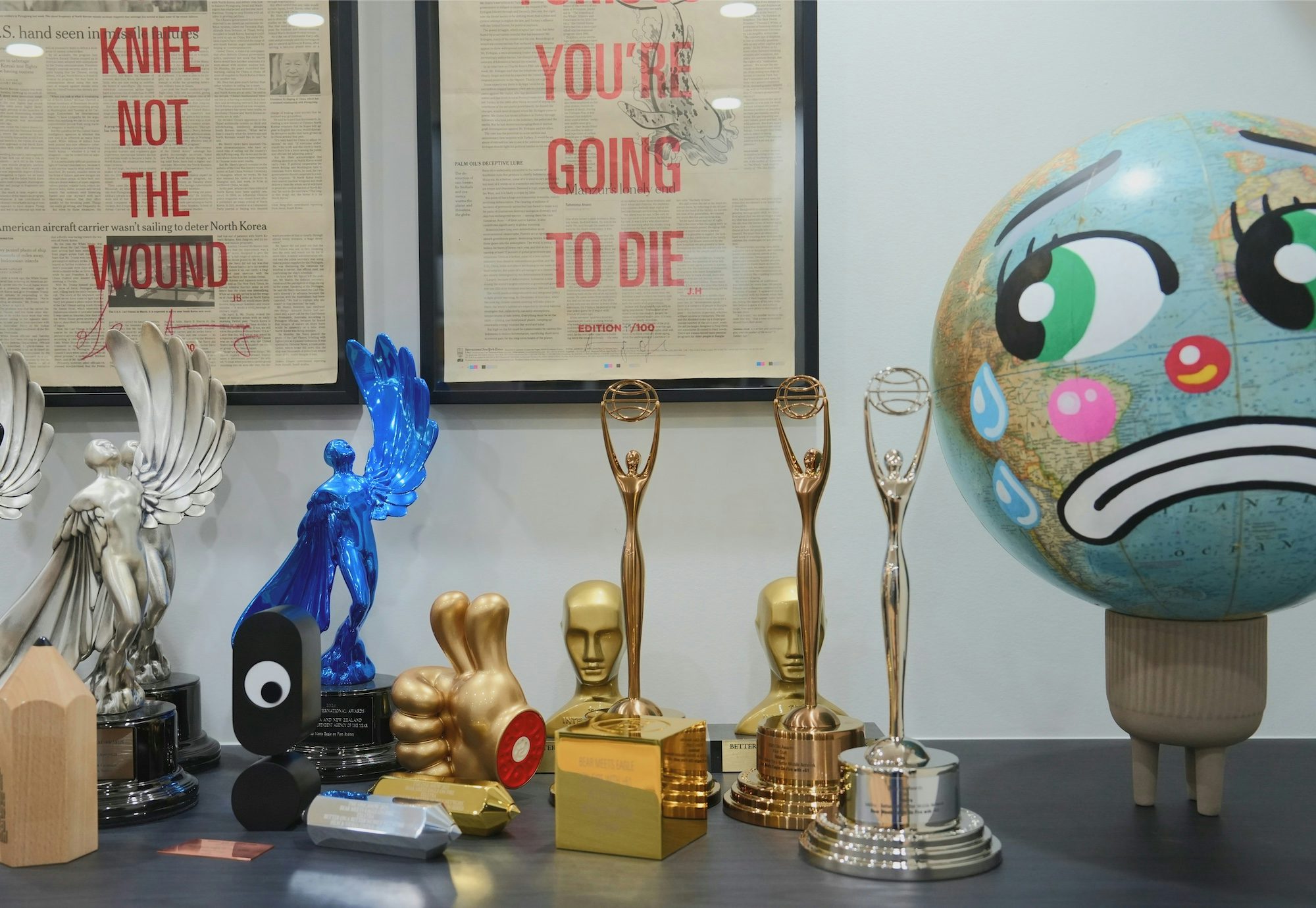 Bear Meets Eagle on Fire studio