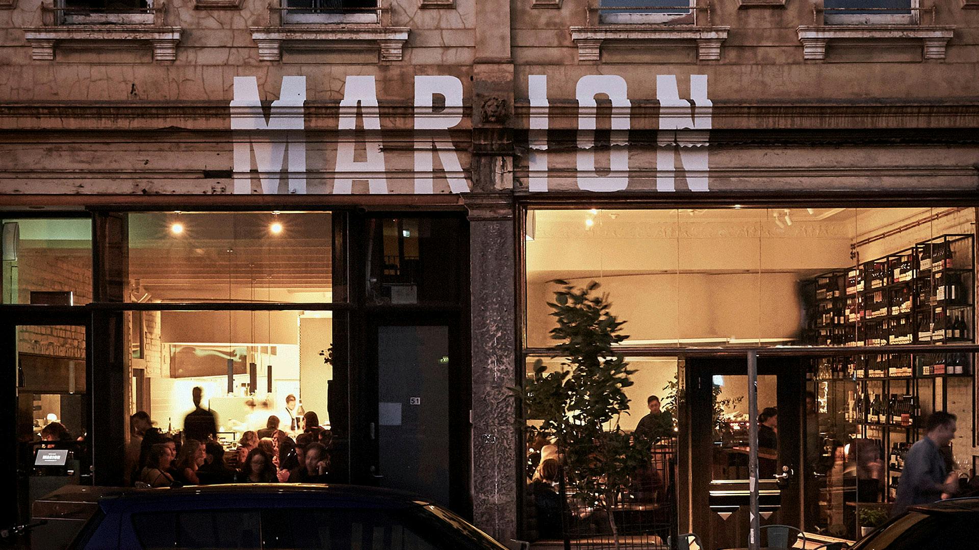 Marion restaurant branding by Studio Round
