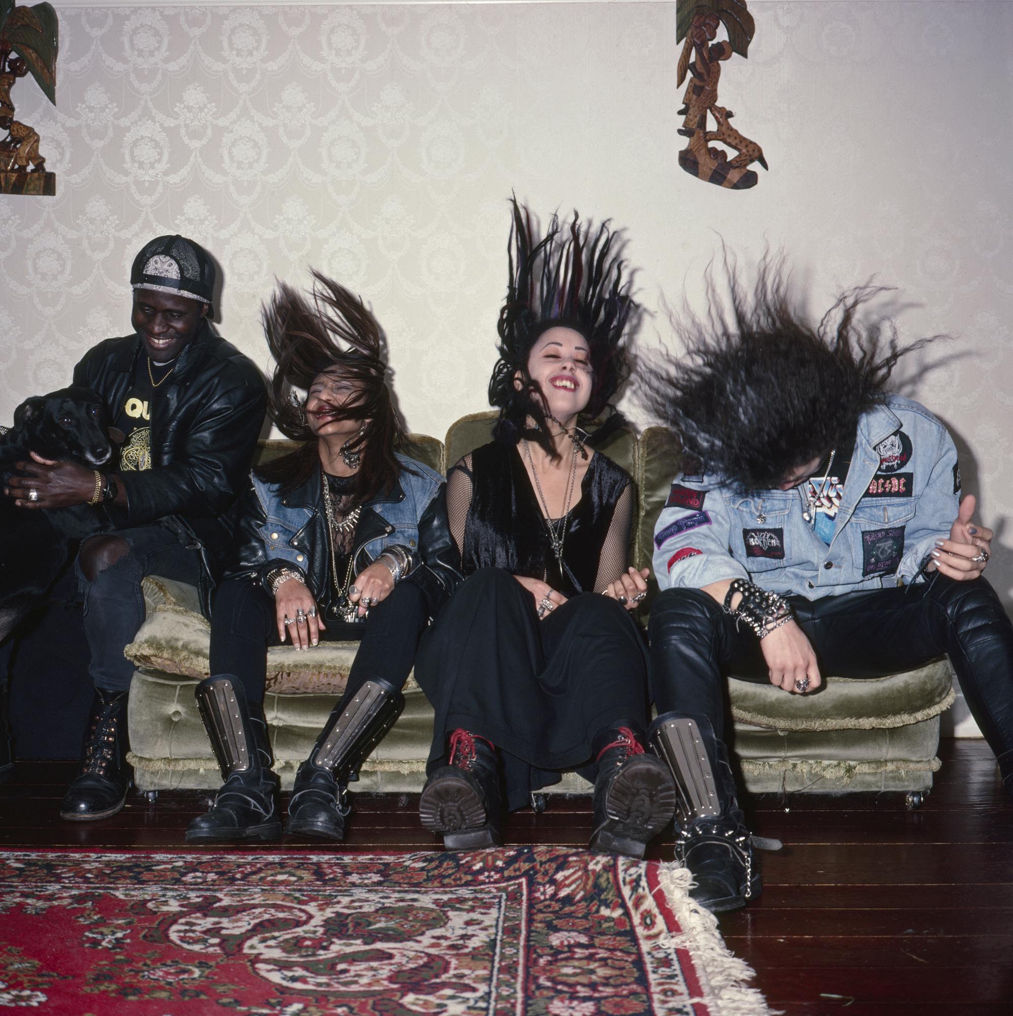 Tribes (Carl Davis, Sherrine Briscoe, Donna Banks, Dave Thomson) by Nigel Shafran for i-D Magazine, Issue 115, April 1993