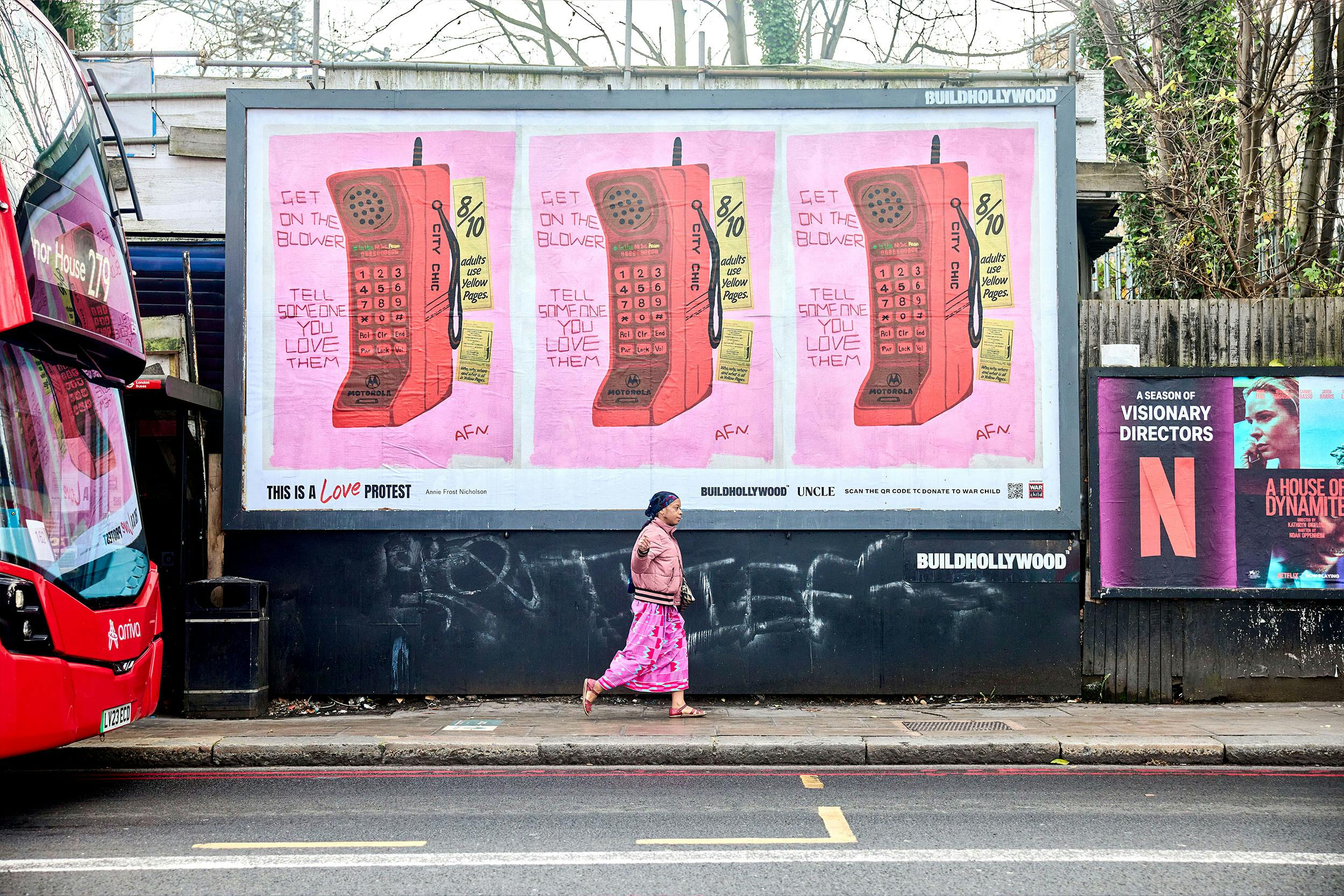 Buildhollywood x Uncle This Is a Love Protest campaign poster by Annie Frost Nicholson