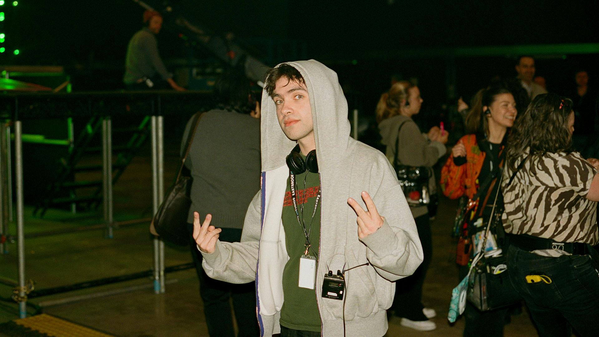 Director Aidan Zamiri on the set of The Moment