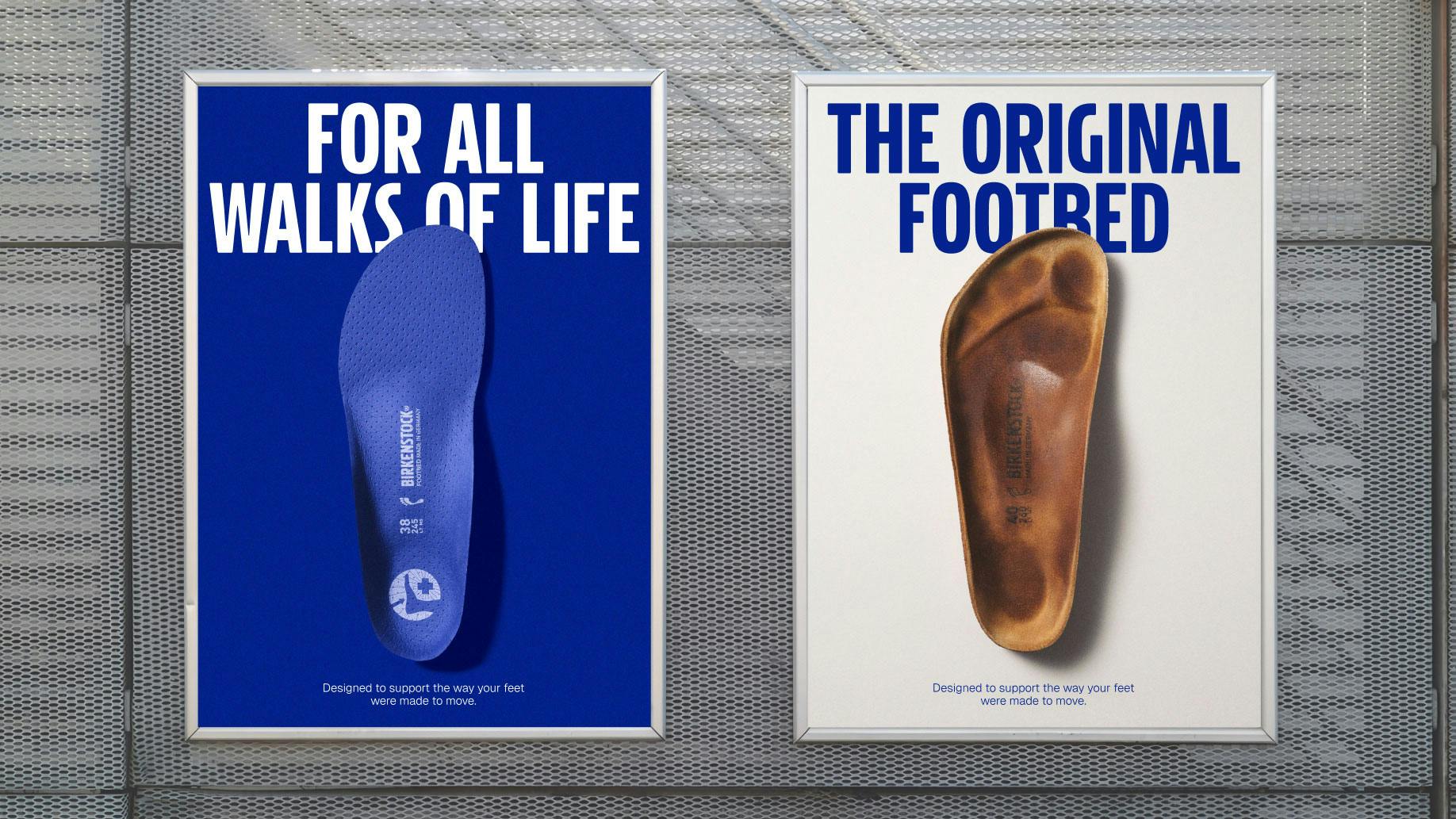 Birkenstock brand identity refresh by Base Design, The Original Footbed posters
