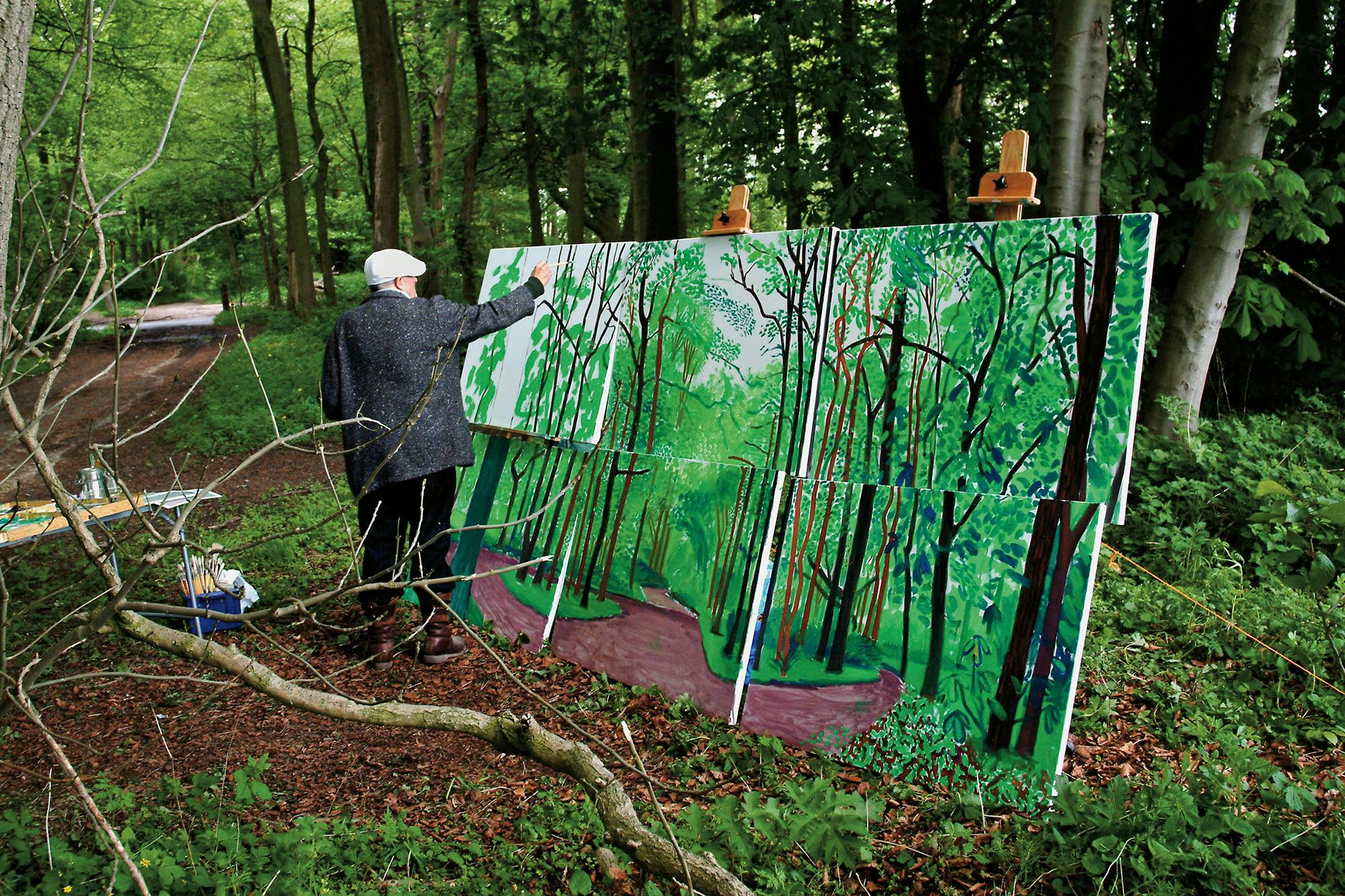 David Hockney Painting, May 17th 2006, Woldgate Woods, East Yorkshire