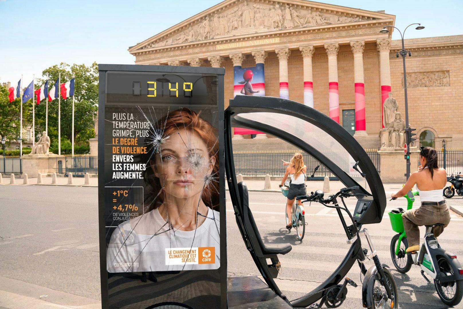 Care France ads link rising temperatures to domestic violence