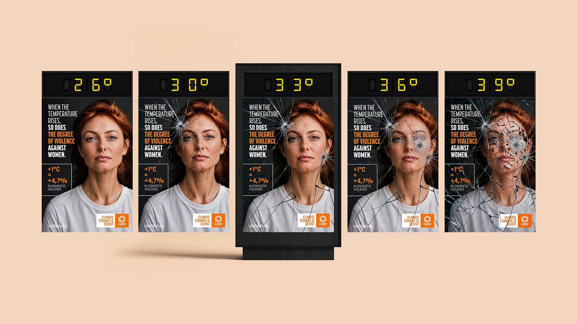 Care France ads link rising temperatures to domestic violence