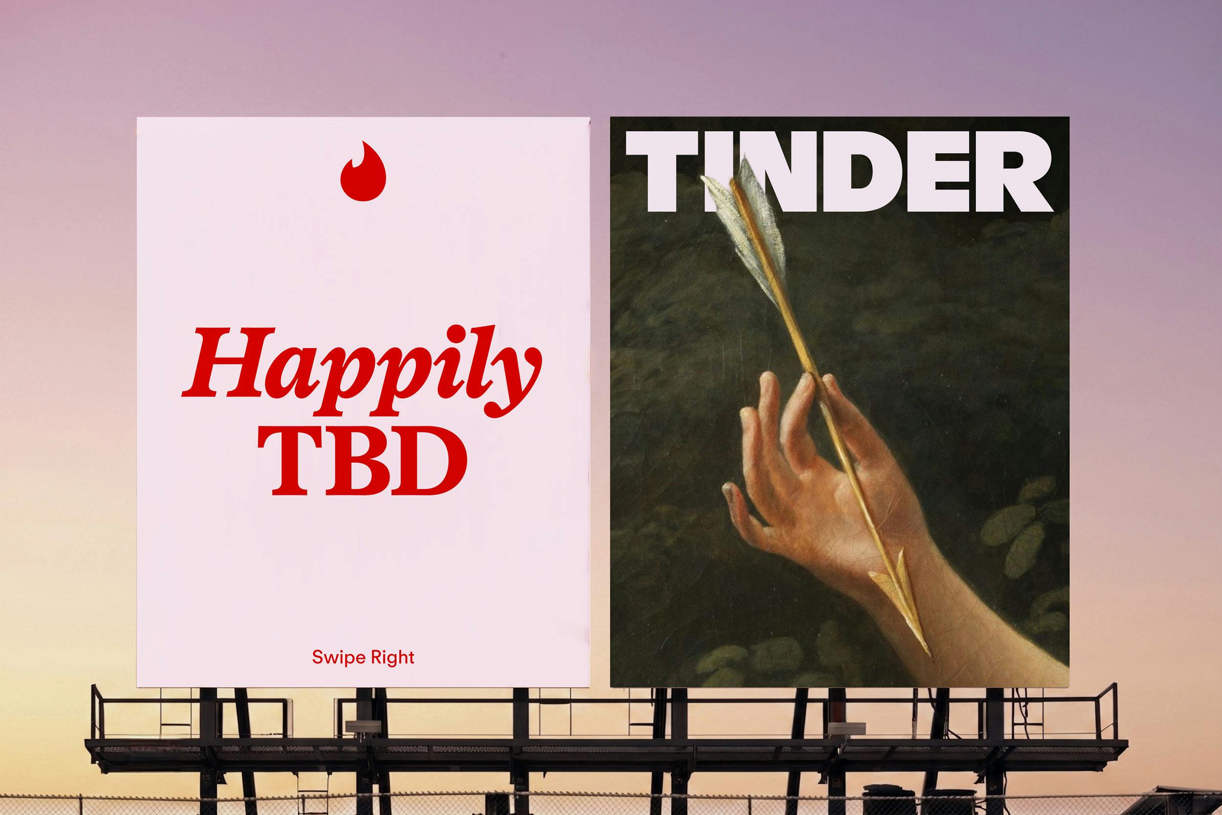 Tinder rebrand billboards