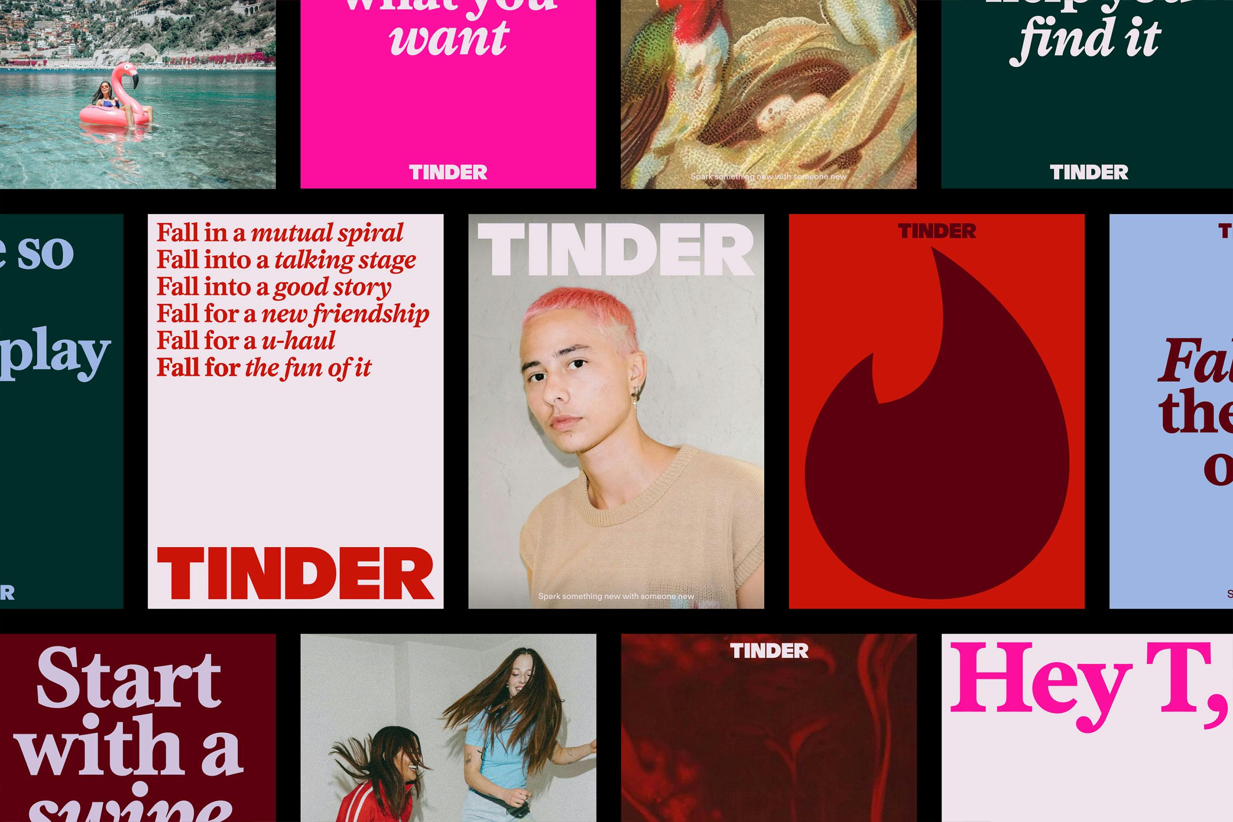 Tinder rebrand posters