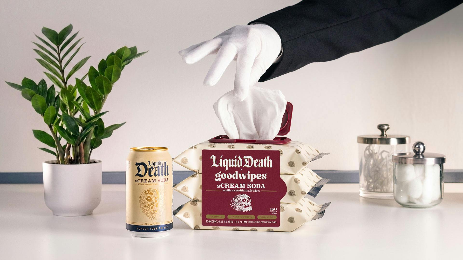 Liquid Death x Goodwipes collab